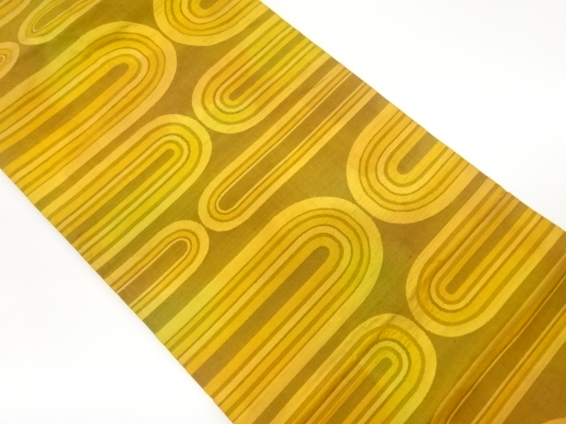 抽象横段模様織出し名古屋帯